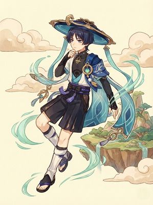 Wanderer Genshin Impact Character Art